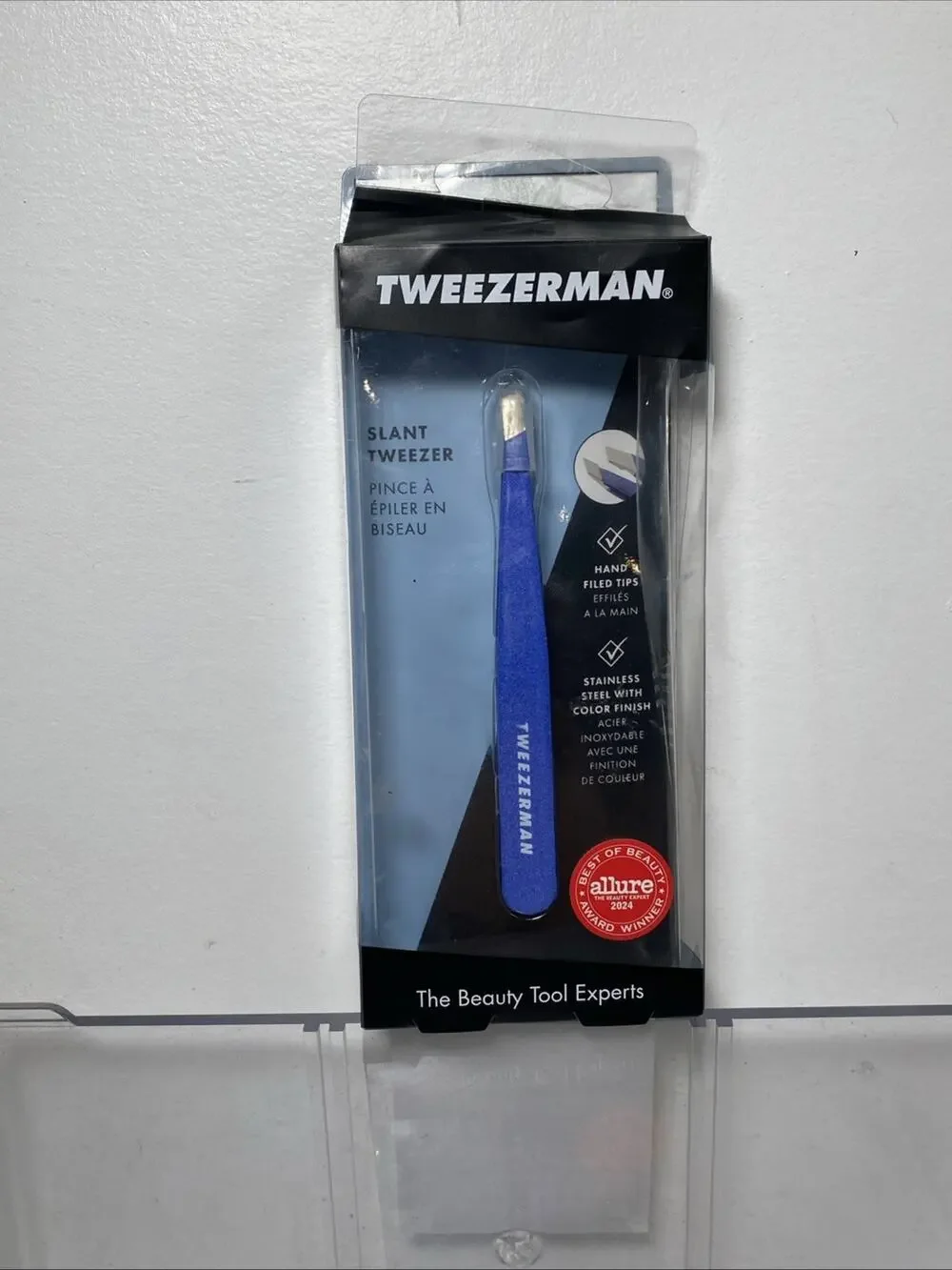 Tweezerman Slant Tweezer – Tweezerman Tweezers for Eyebrows Blue 1230- NotSealed